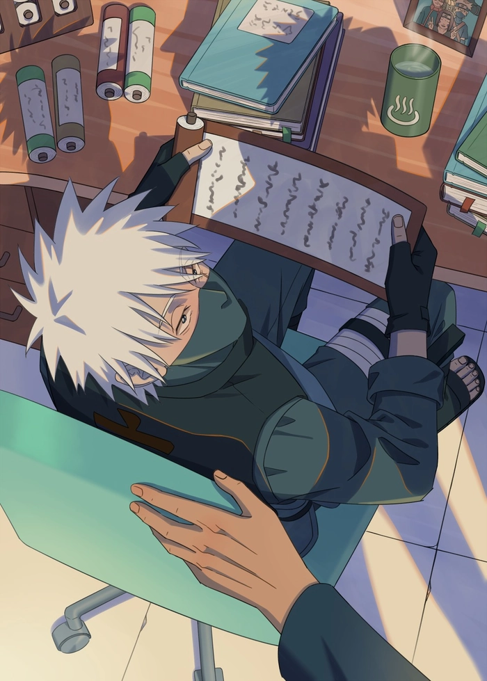 Ảnh Kakashi ngồi đọc sách