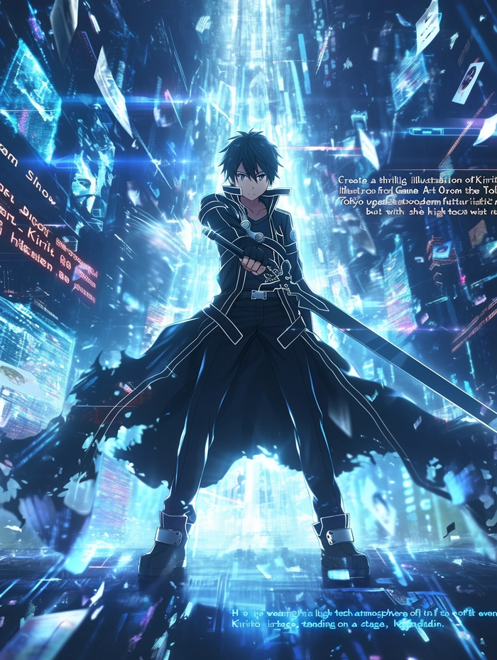 Ảnh anime Kirito kiếm đen