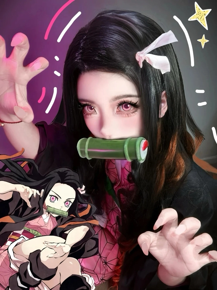 Cosplay Nezuko dễ thương và quyến rũ