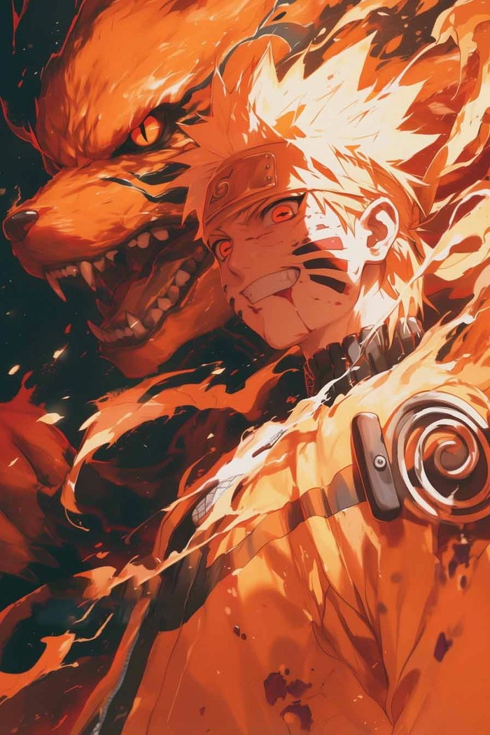 Hình Naruto và Cửu Vĩ ấn tượng