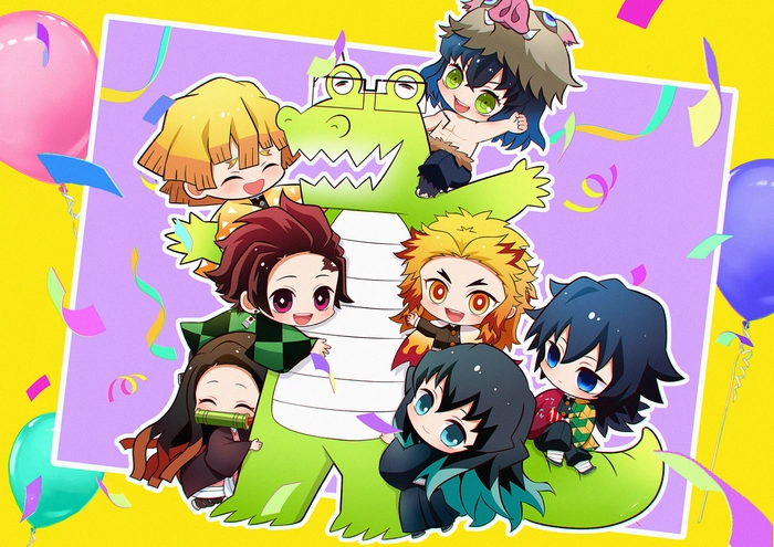 Hình ảnh Thanh Gươm Diệt Quỷ chibi ngộ nghĩnh