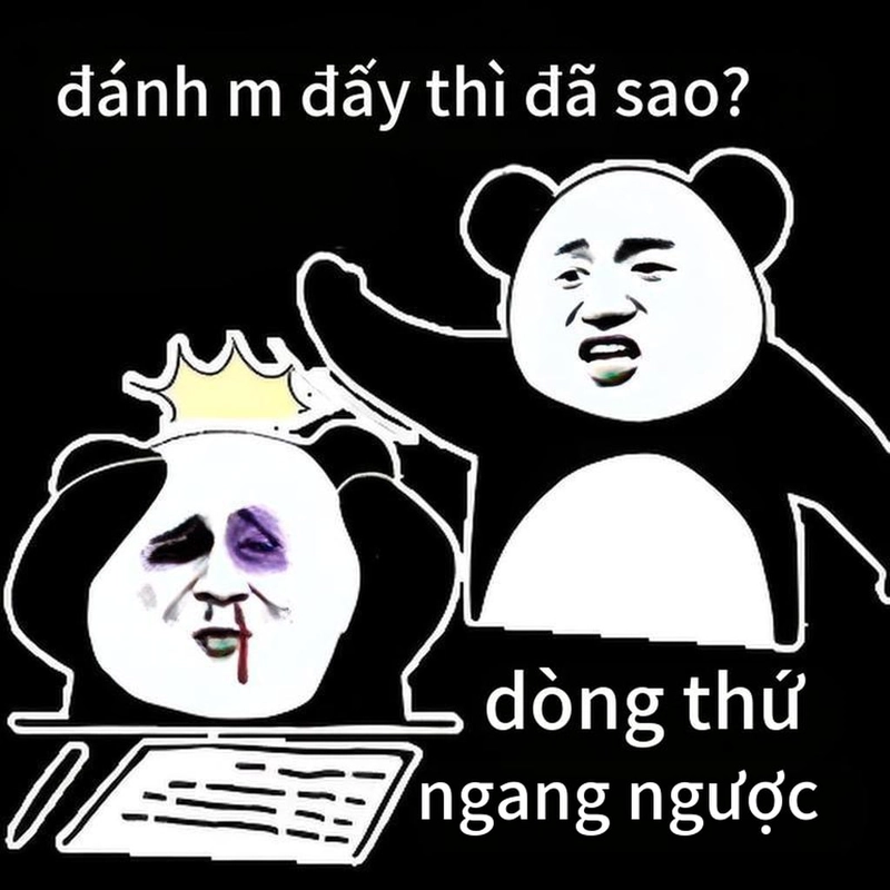 Meme gấu trúc ngang ngược chất bá đạo