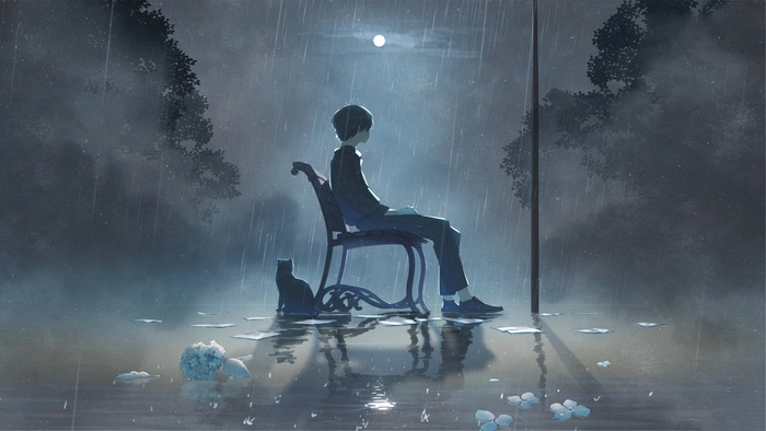 Ảnh Sad Boy Anime cô đơn nghệ thuật