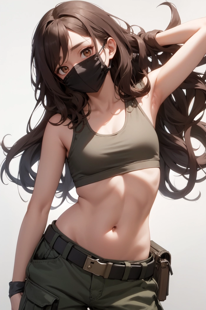 Ảnh anime nữ đẹp ngầu lạnh lùng với khẩu trang