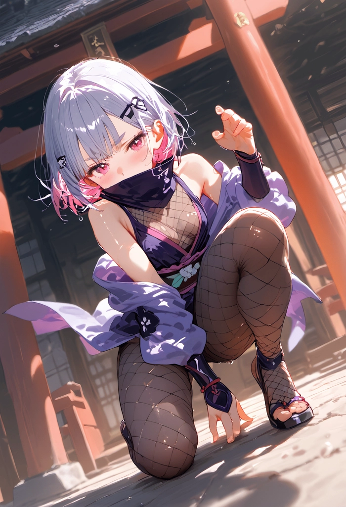 Ảnh anime nữ ngầu đẹp với phong cách che mặt