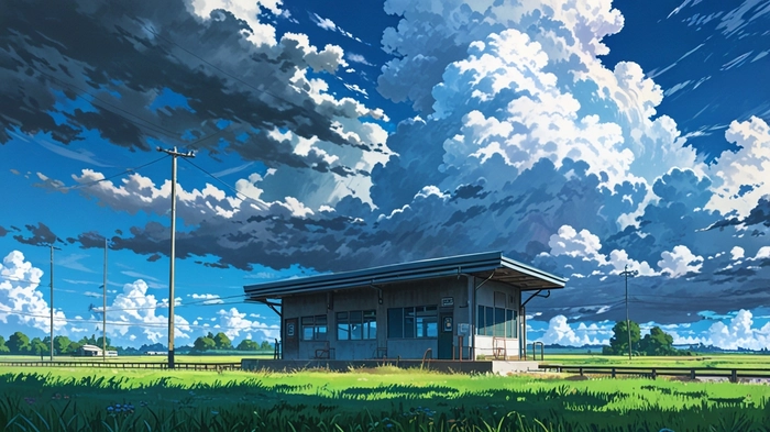 Ảnh anime phong cảnh chill cực hợp làm nền