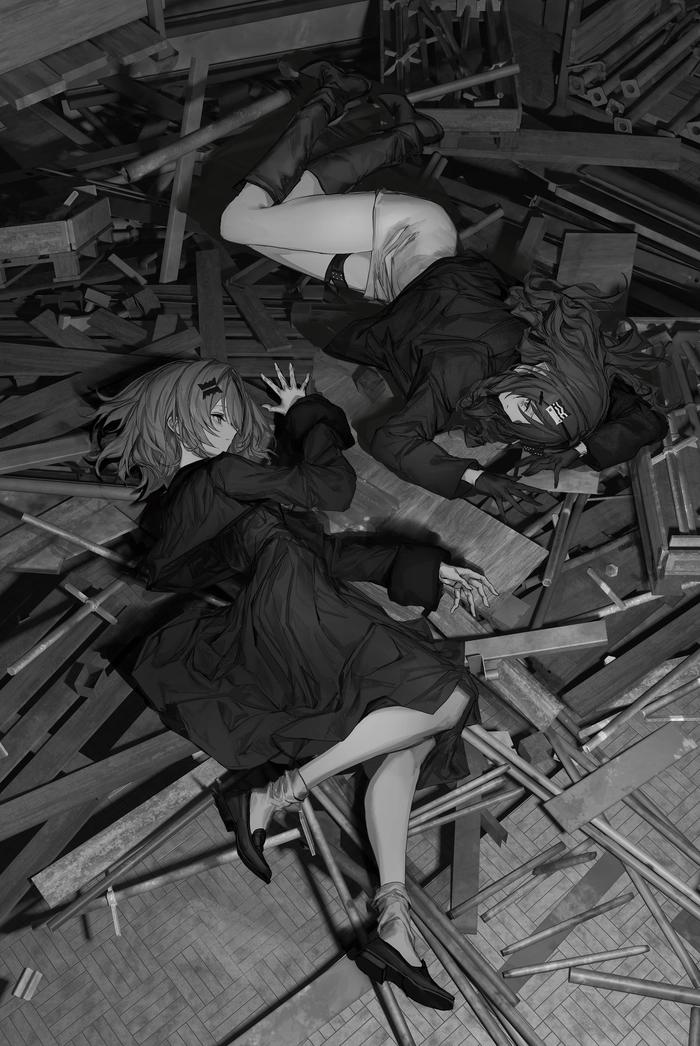 Ảnh anime trắng đen đẹp lãng mạn