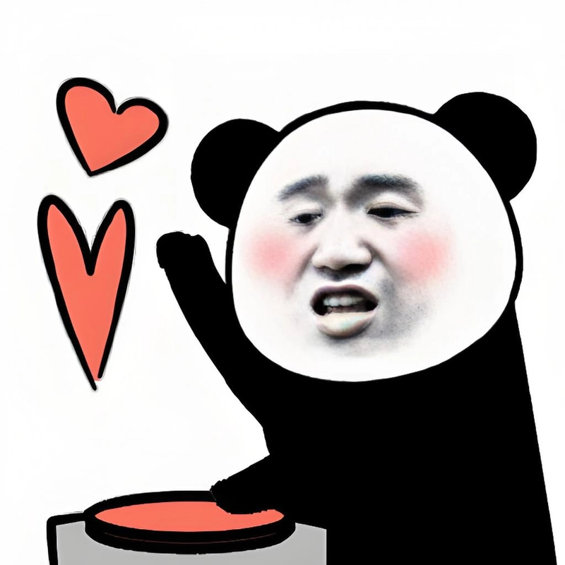 Ảnh chế meme gấu trúc thả tim