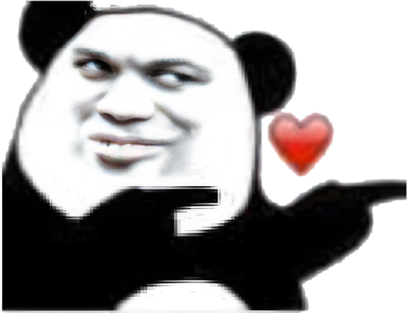 Ảnh meme gấu trúc bắn tim vui nhộn