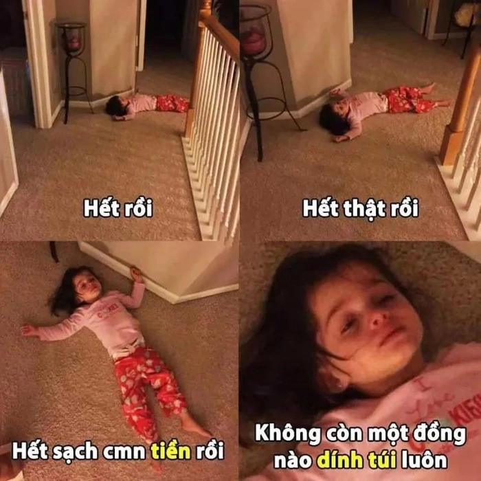 Ảnh meme hết tiền cực hài hước