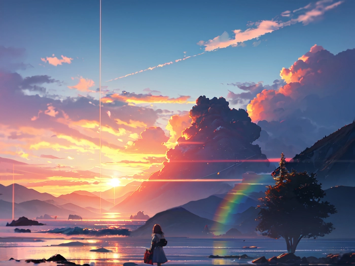 Ảnh phong cảnh anime mùa hè tươi sáng