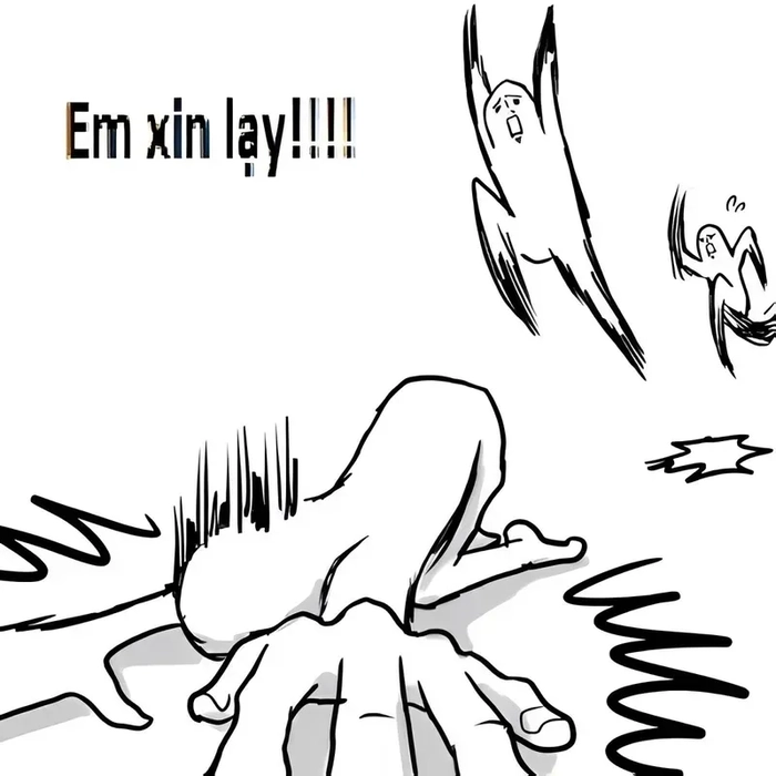 Ảnh quỳ lạy meme hài hước