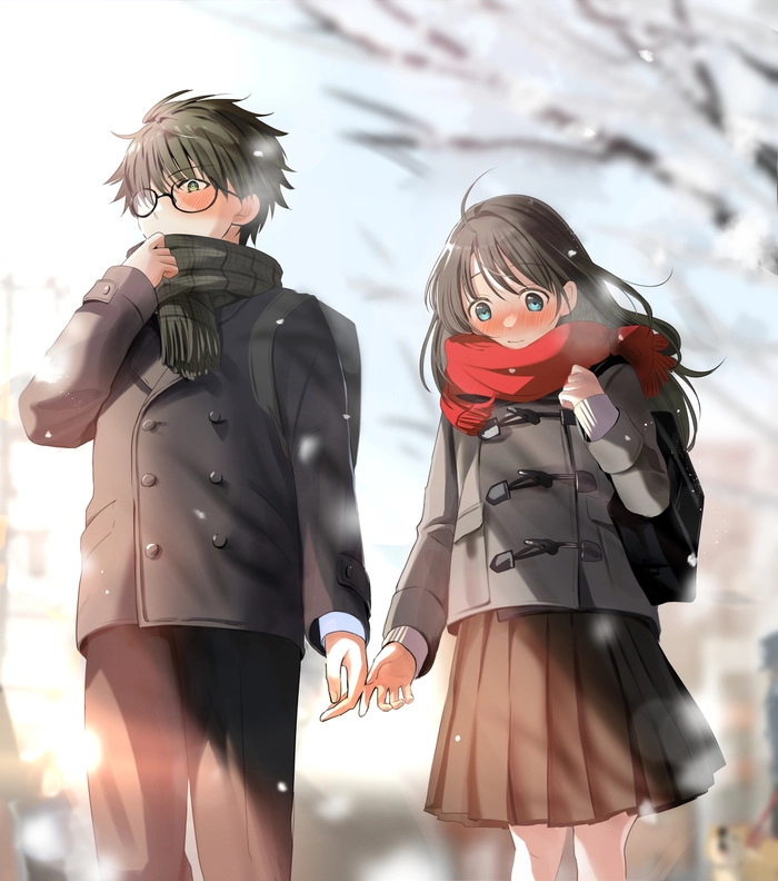 Anime couple photo chill đẹp lung linh