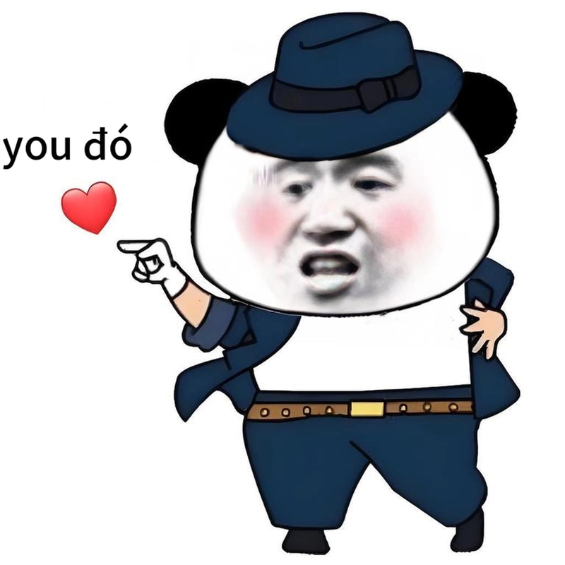Gấu trúc meme thả tim lầy bựa
