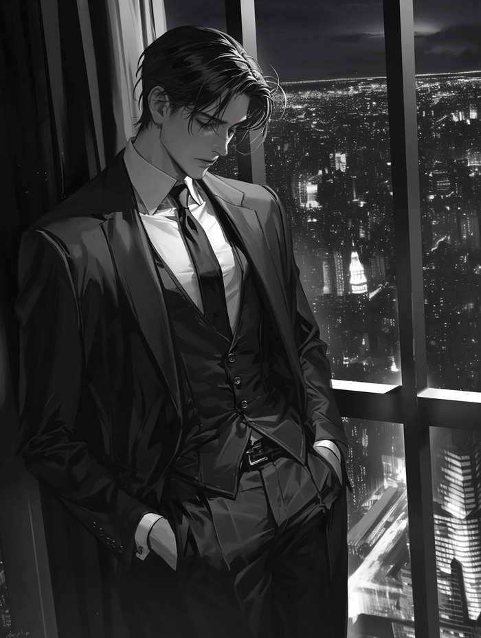 Hình ảnh Sad Boy Anime đen trắng lạnh lẽo