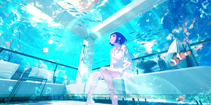 Hình ảnh anime lofi chill vibe trầm