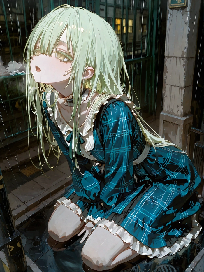 Hình ảnh anime nữ buồn che mặt tinh tế
