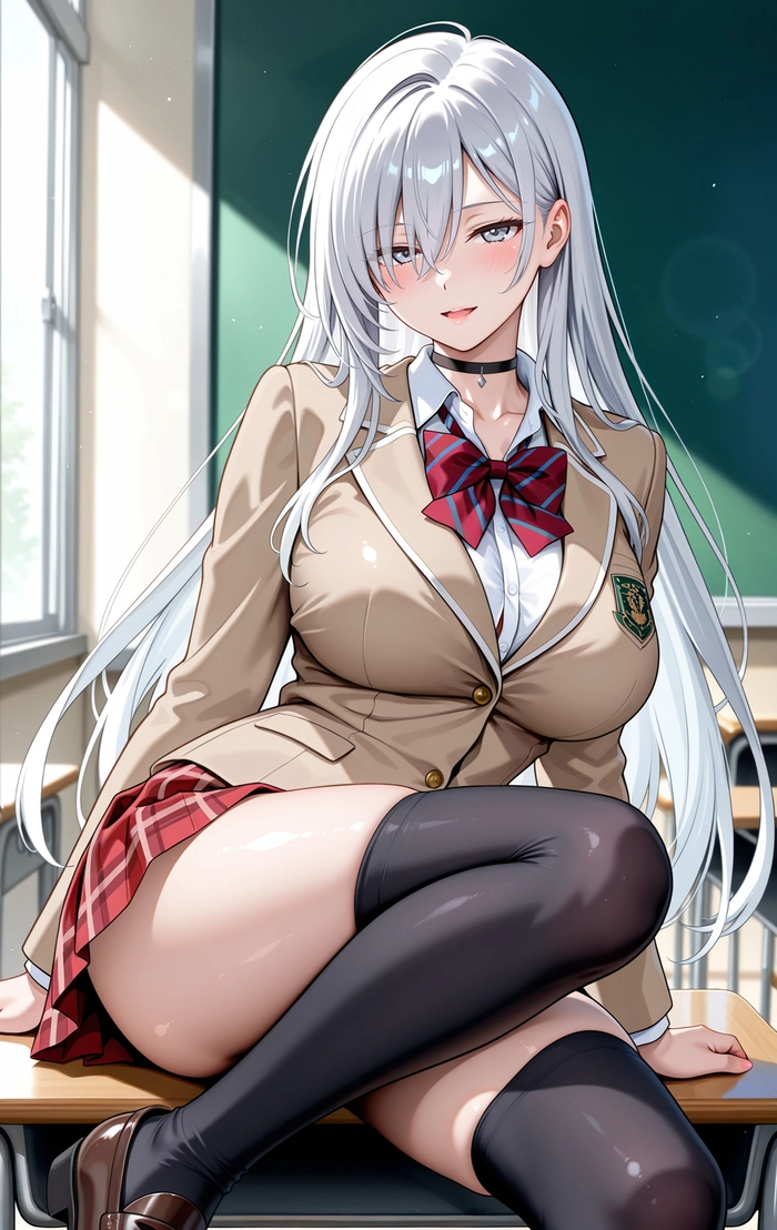 Hình ảnh anime nữ học sinh ngầu quyến rũ