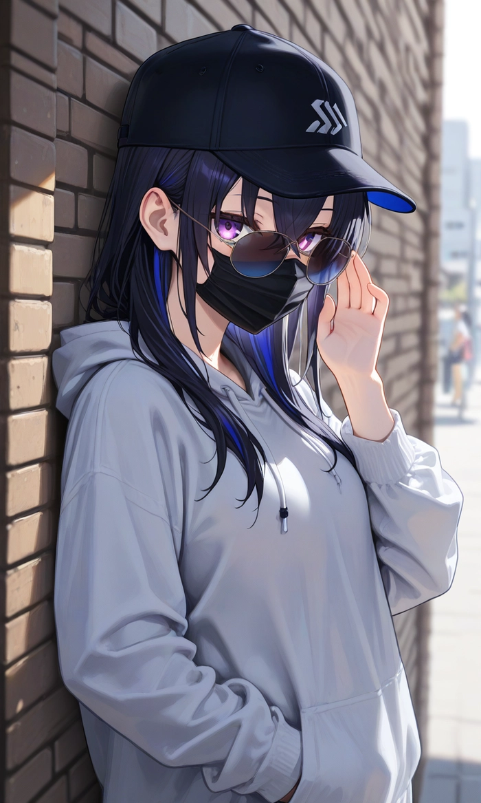 Hình ảnh anime nữ ngầu cuốn hút với khẩu trang