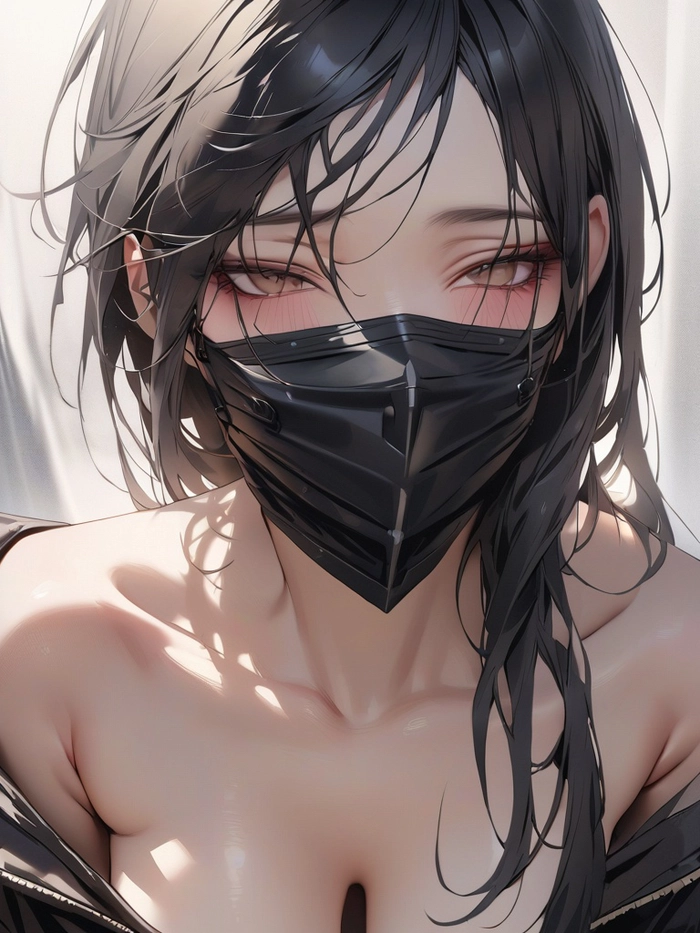 Hình ảnh anime nữ ngầu đeo khẩu trang bí ẩn