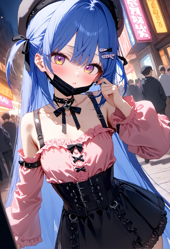 Hình ảnh anime nữ ngầu đeo khẩu trang đen cực chất