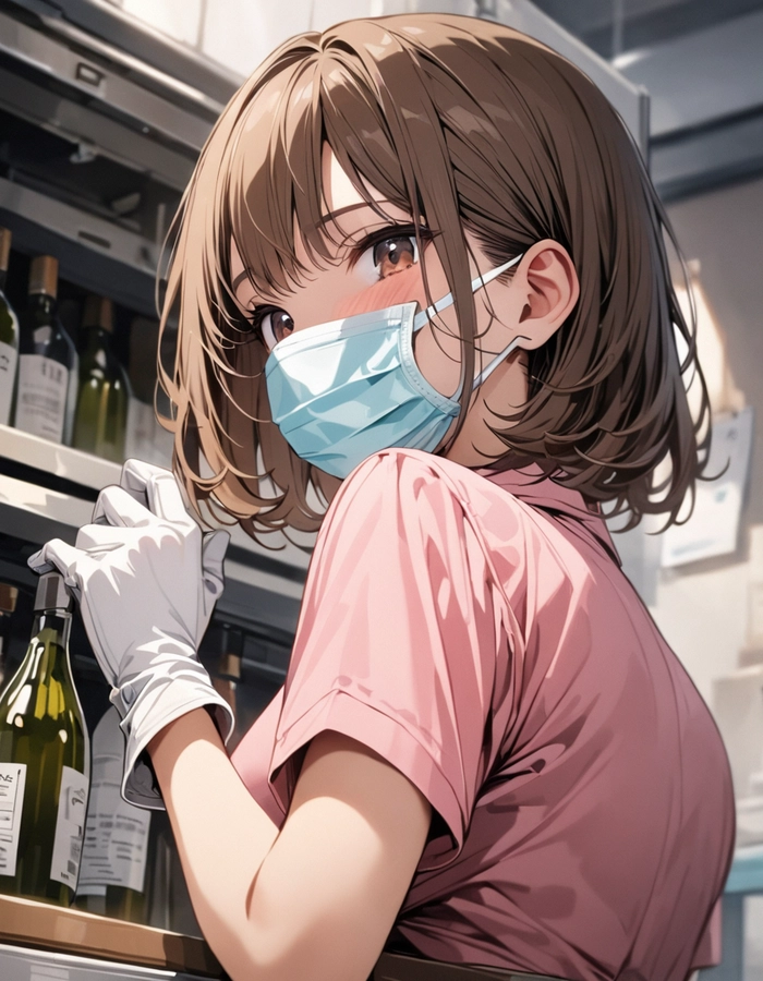 Hình ảnh anime nữ ngầu đeo khẩu trang đen huyền bí