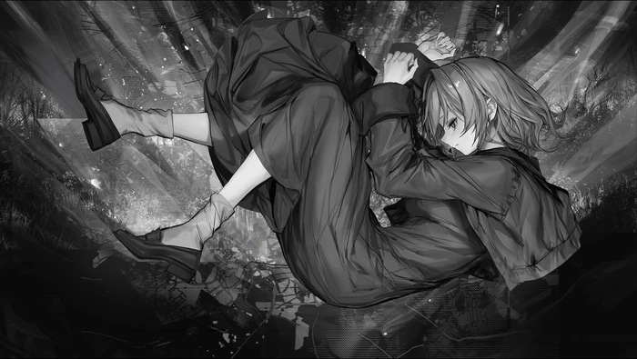 Hình ảnh anime trắng đen độc đáo nhất