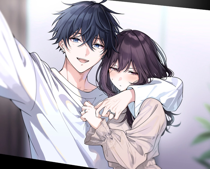 Hình ảnh cặp đôi hôn nhau anime lãng mạn