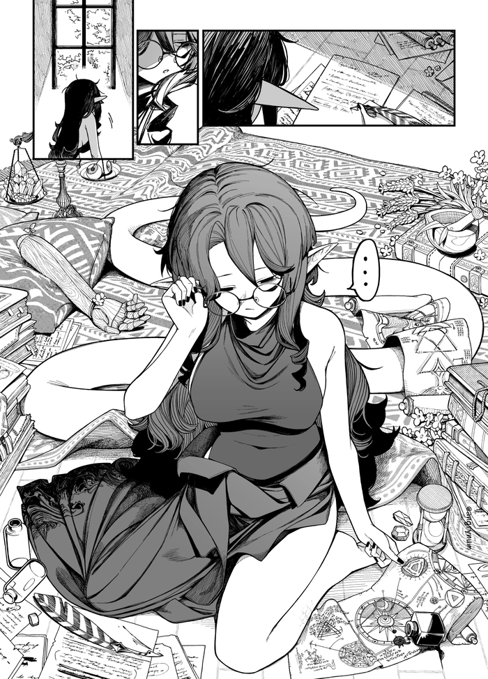 Hình anime nữ trắng đen quyến rũ