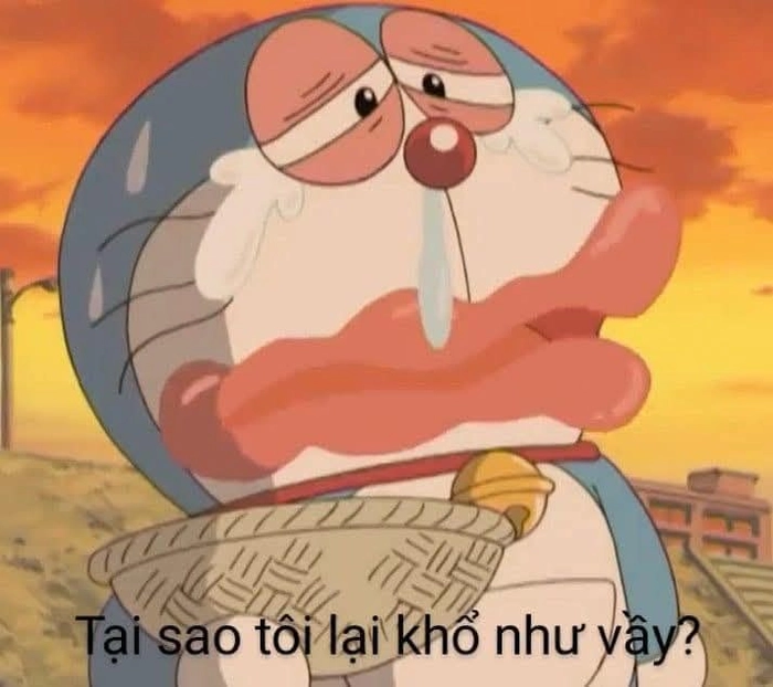 Meme Doraemon giơ ngón giữa lầy lội