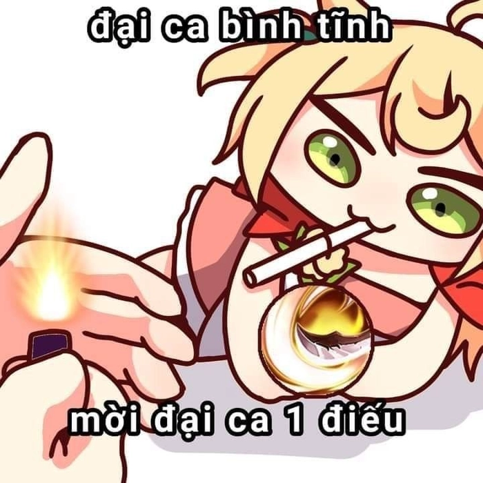 Meme Genshin Impact cười lăn cười bò