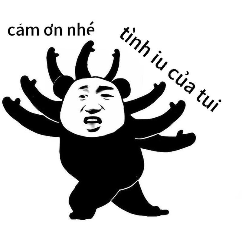 Meme gấu trúc cảm ơn dễ thương