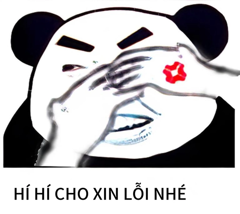 Meme gấu trúc dễ thương xin lỗi