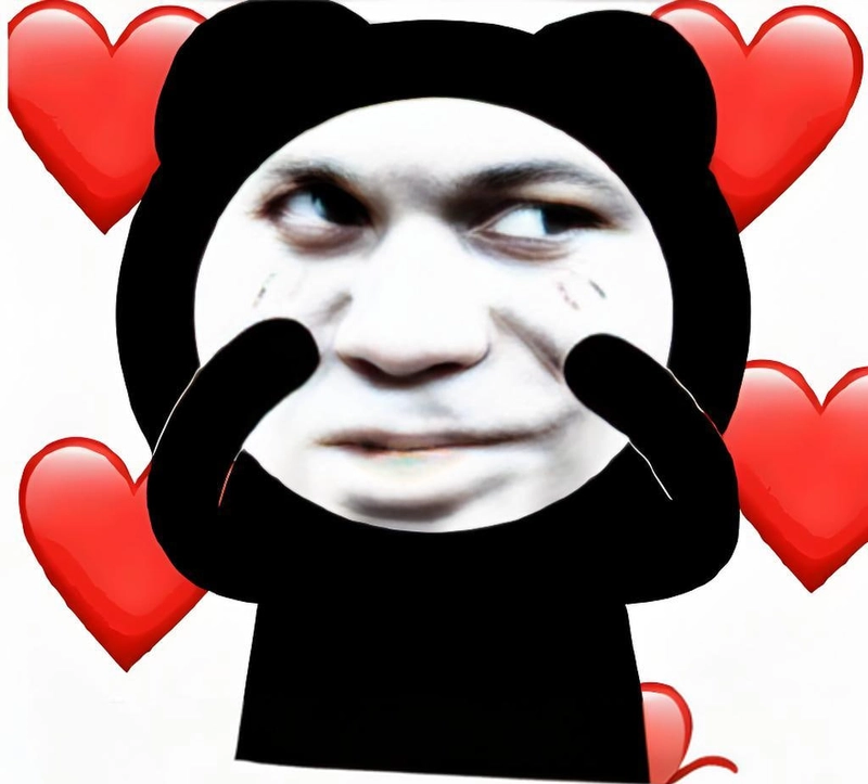 Meme gấu trúc thả tim cưng xỉu