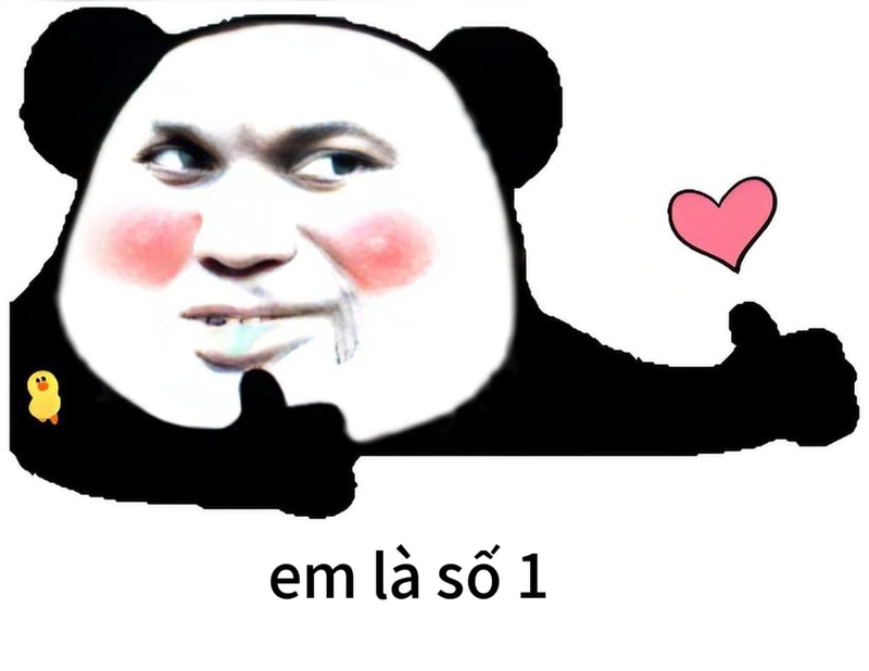 Meme gấu trúc thả tim siêu cute