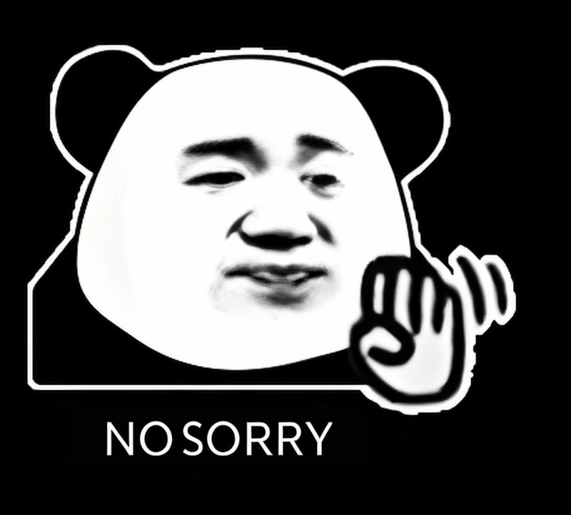 Meme hài gấu trúc xin lỗi khó nhịn cười