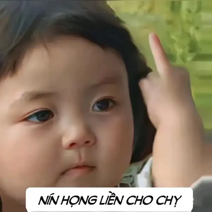 Meme nín em bé hài hước dí dỏm