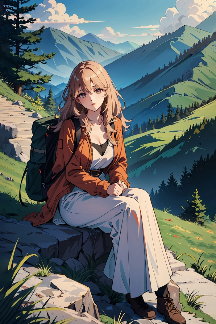 Hình anime Miyako Saitou trầm lắng