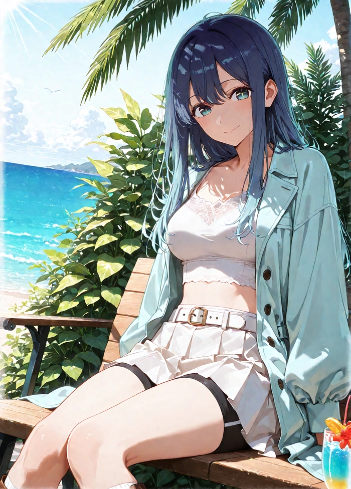 Hình anime girl rực rỡ và quyến rũ